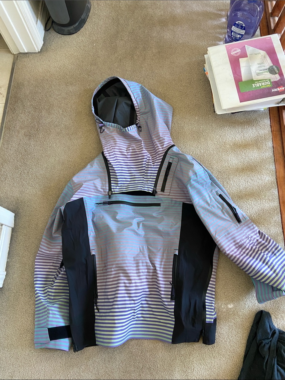 Free People Movement Blizzard Bliss Printed Pullover Waterproof Jacket Sz L NWOT